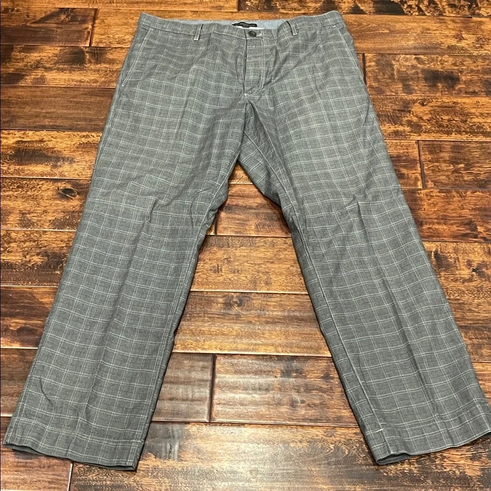 Men's Banana Republic Gray Plaid Dress Pants - Classic Tailored Style Sz 35x32